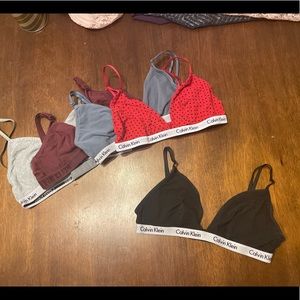 Five CALVIN KLEIN assorted color bra size MEDIUM